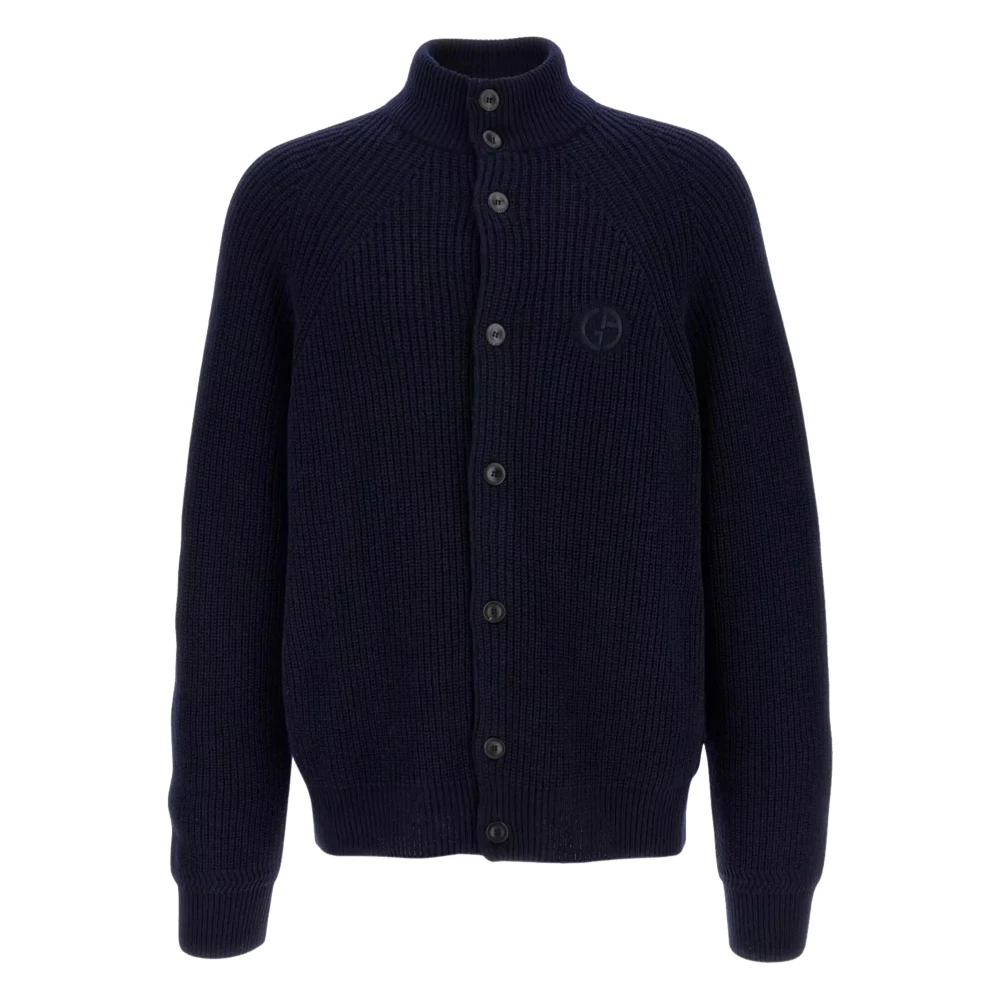 Giorgio Armani Stijlvolle Blouson Jas Blue Heren