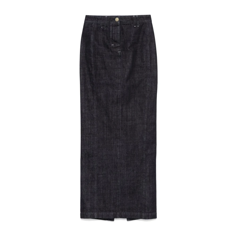 Jacquemus Navy Blue Knoopsluiting Rok Blue Dames