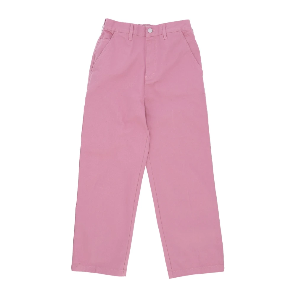 Obey Vintage Roze Timmerman Broek Hoge Taille Pink Dames