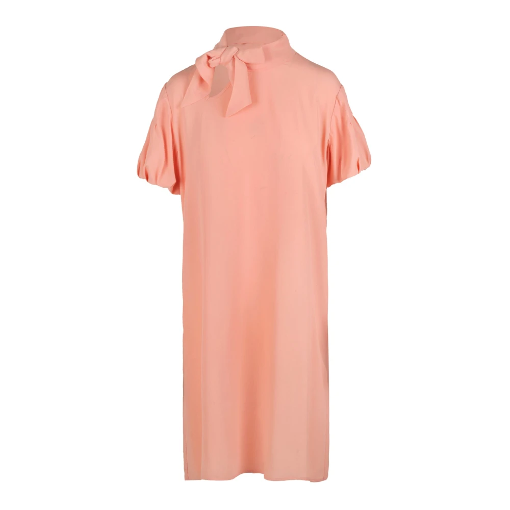 Mauro Grifoni Crepe High Neck Jurk Orange Dames