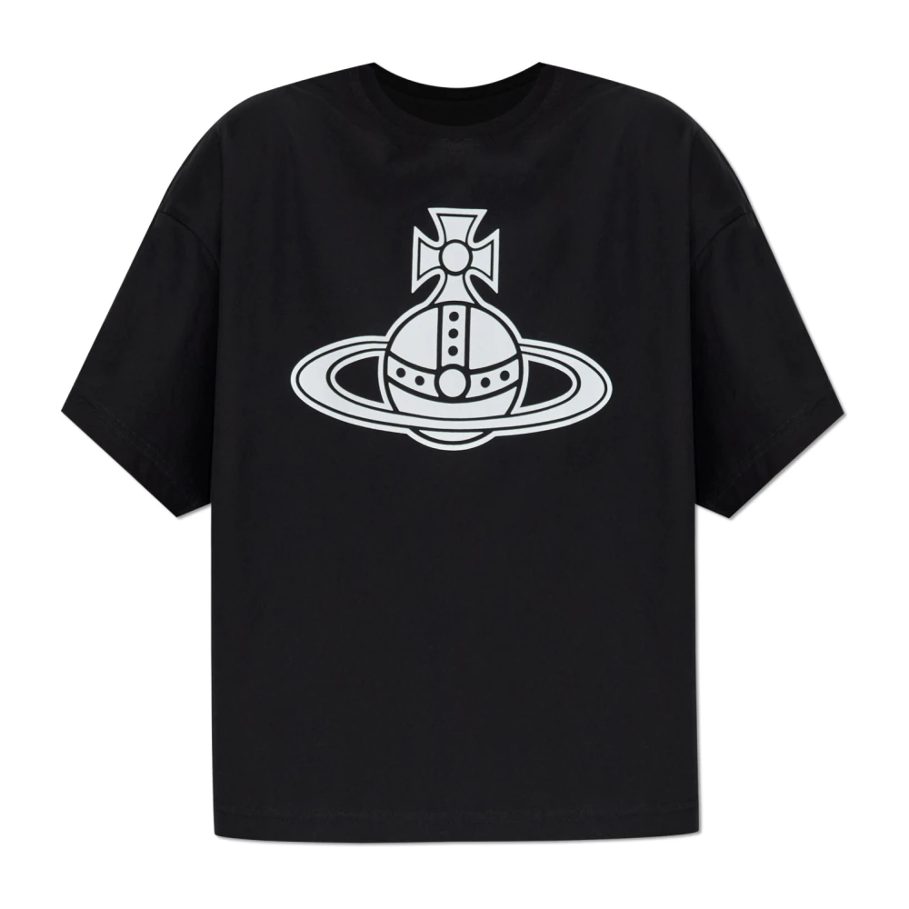 Vivienne Westwood Women's Black T-Shirts, M, T-Shirt With Printed Logo