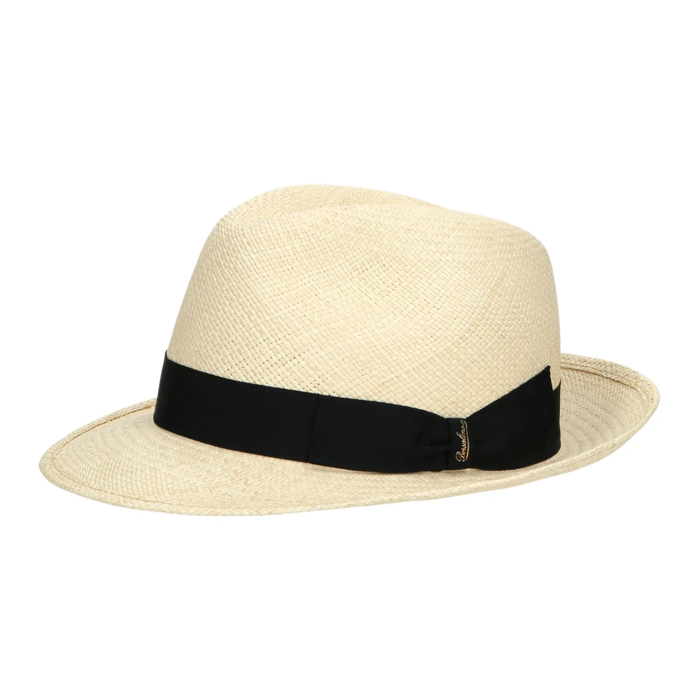 Borsalino White Federico Panama Quito Medium Brim - Male - Accessories - 57 Cm - Accessories