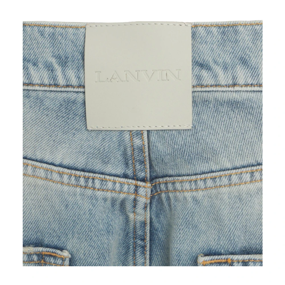 Lanvin Blauwe Loose Fit Wide Leg Jeans Blue Heren