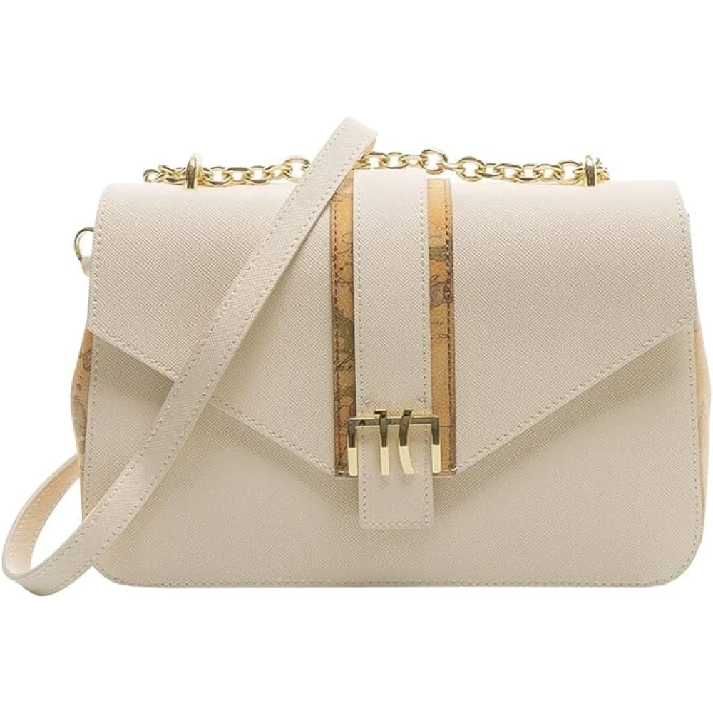 Alviero Martini 1a Classe Ivoor Geo Safari Schoudertas Beige Dames