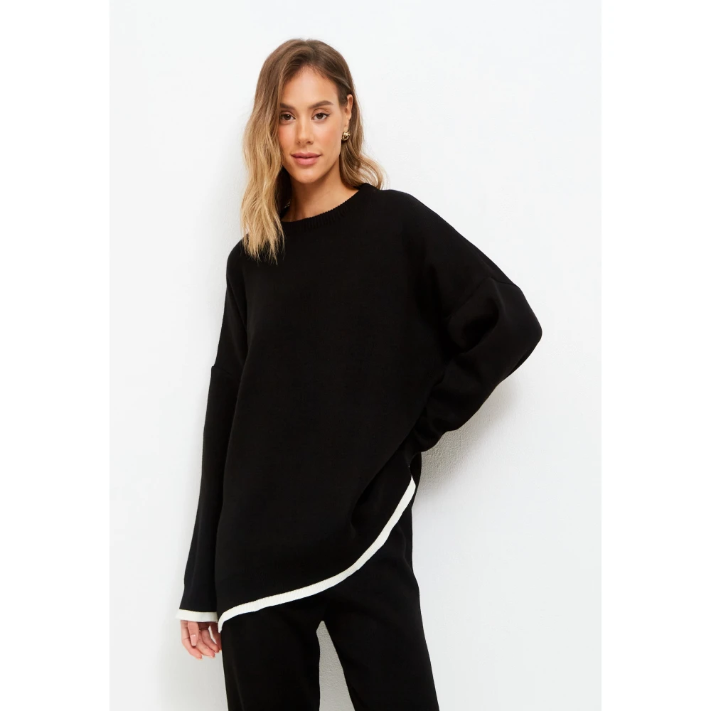 Cesare Gaspari Oversized Jogger set Zwart Black Dames