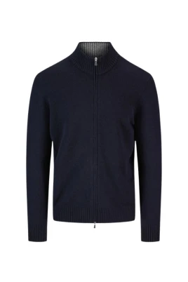 Navy Zip Sweater Jacket Blend