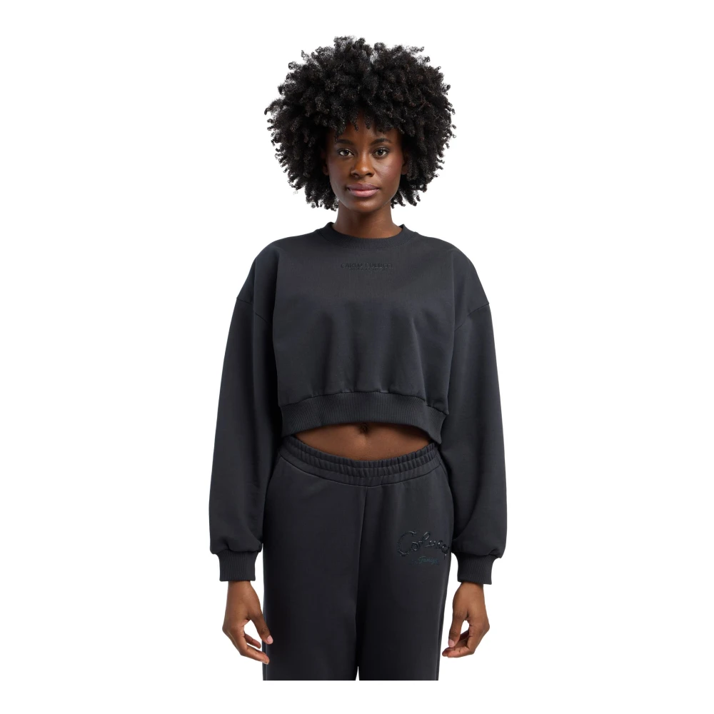 carlo colucci Urban Crop Sweatshirt La Famiglia Black Dames