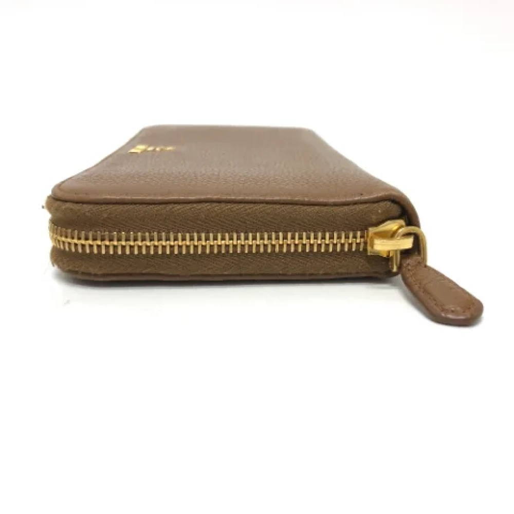 Prada Vintage Pre-owned Leather wallets Brown Dames
