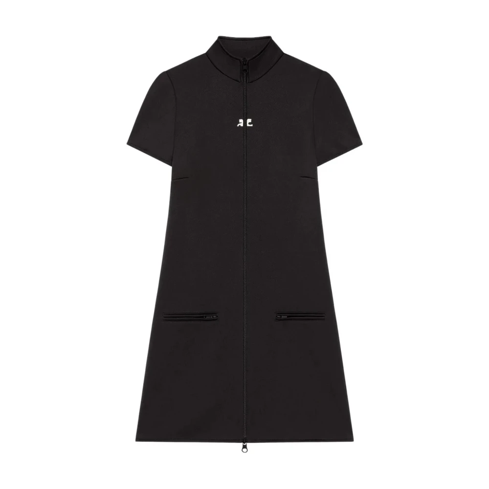 Courrèges Women's Black Interlock Tracksuit Mini Dress - Short Dresses - Xs - Dresses