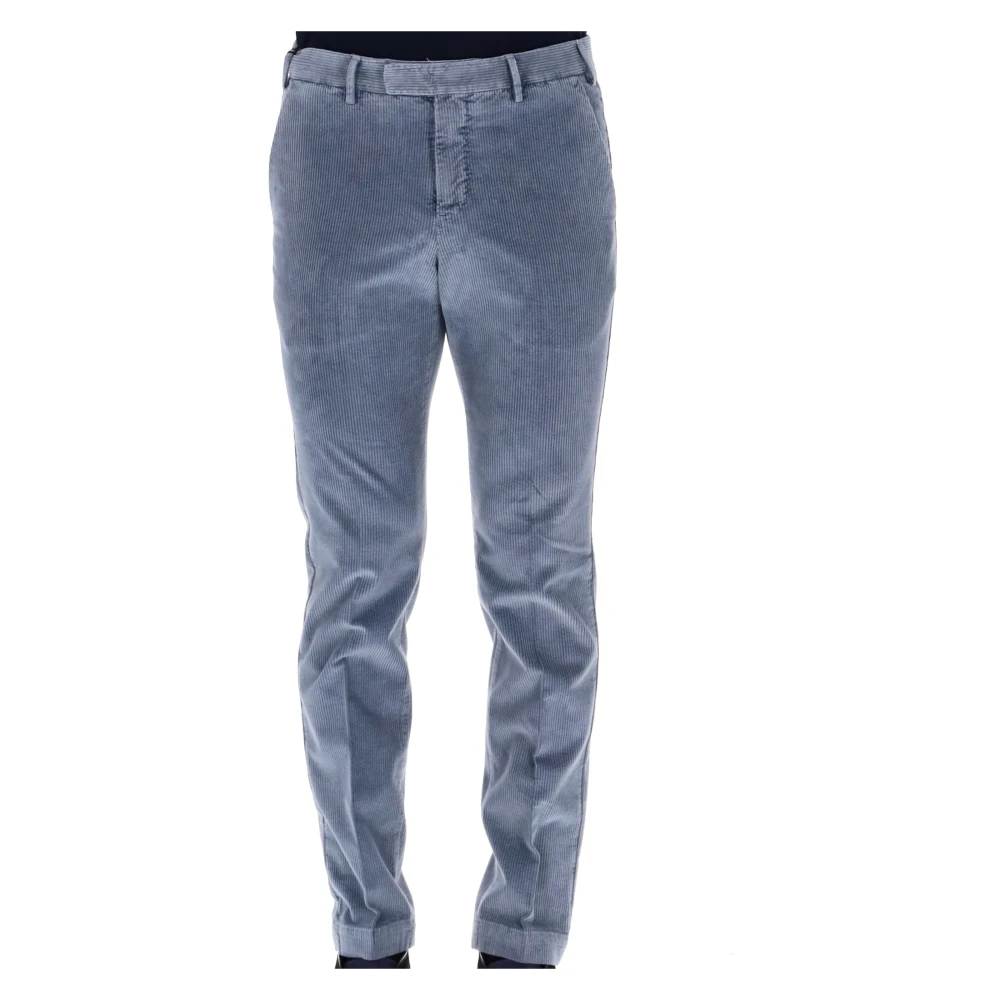 PT Torino Heldere Blauwe Fluwelen Ribfluwelen Broek Blue Heren