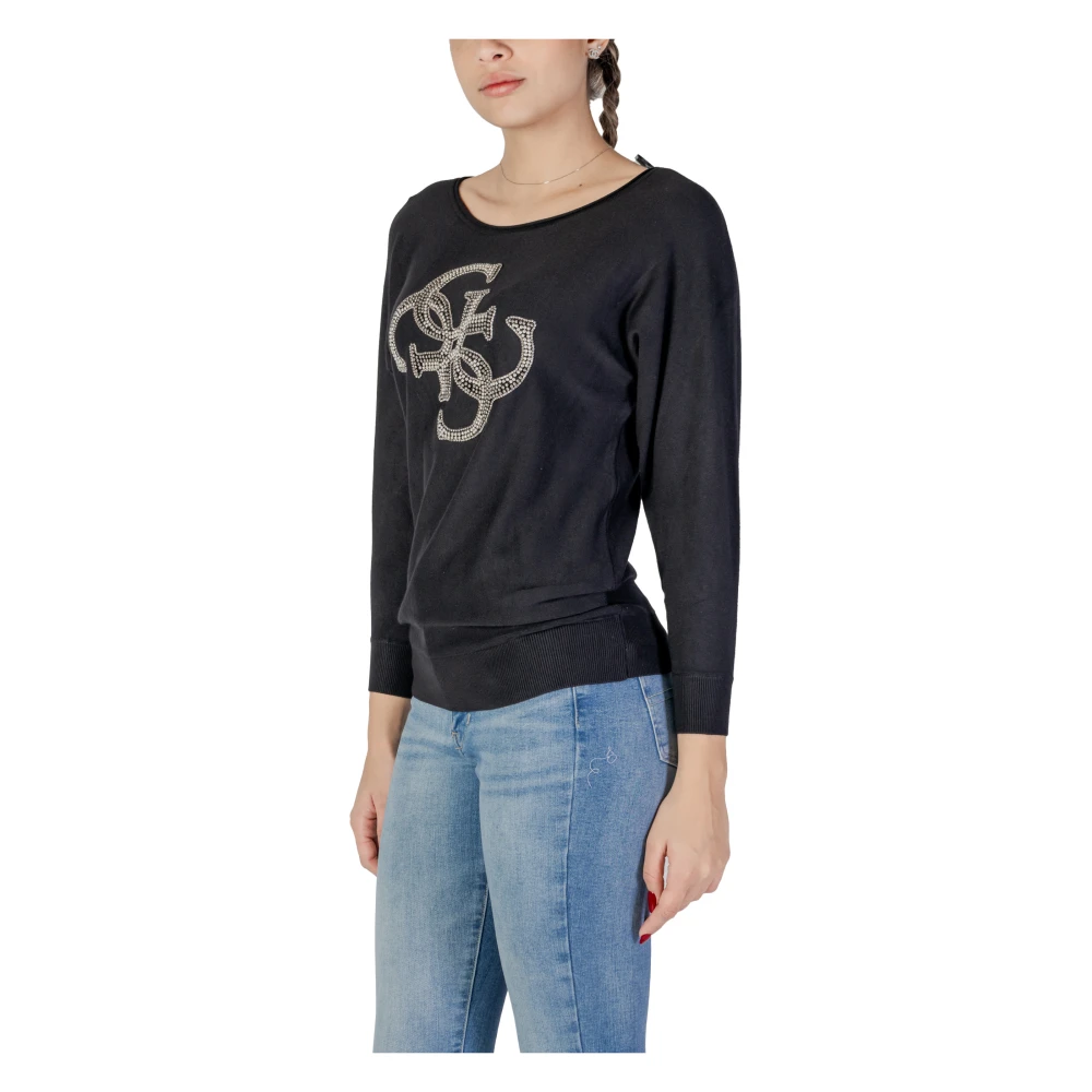Guess Zwart Langemouw Gebreide Kleding Lente Zomer Black Dames