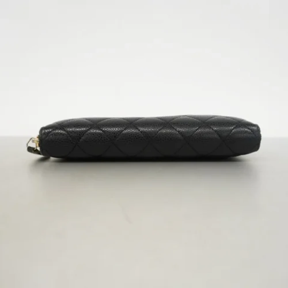 Chanel Vintage Pre-owned Leather wallets Black Dames