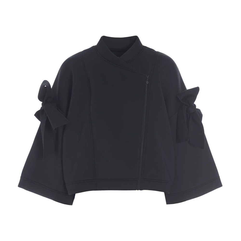 Bitte Kai Rand Neopreen jas met strikdetails Black Dames