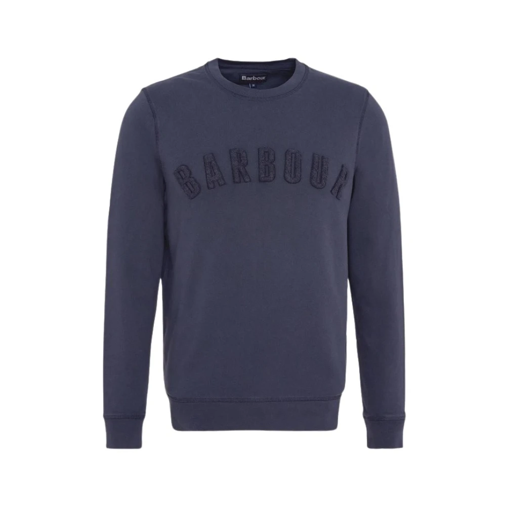 Barbour Gewassen Logo Sweatshirt Navy Blue Heren