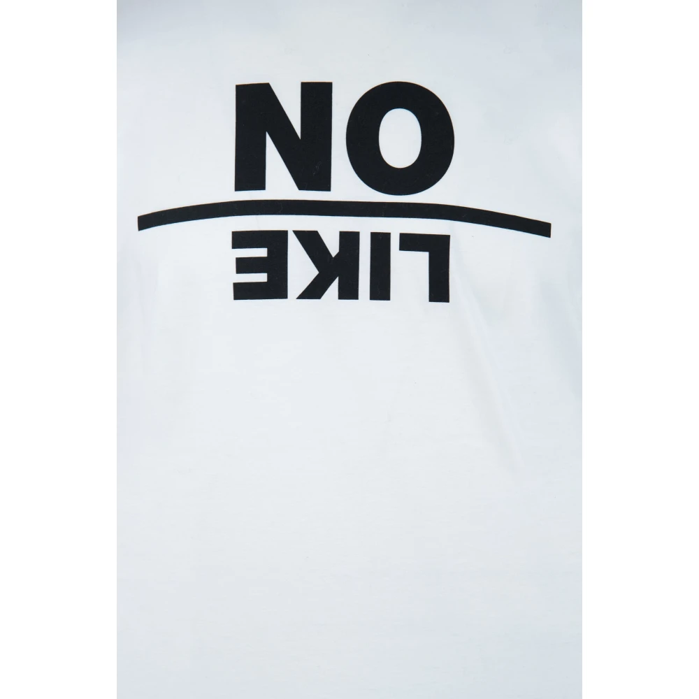 Dsquared2 Wit Basic Geribbelde Kraag T-Shirt White Heren