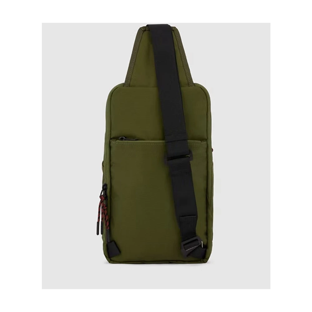 Piquadro Stoffen Schoudertas Green Heren