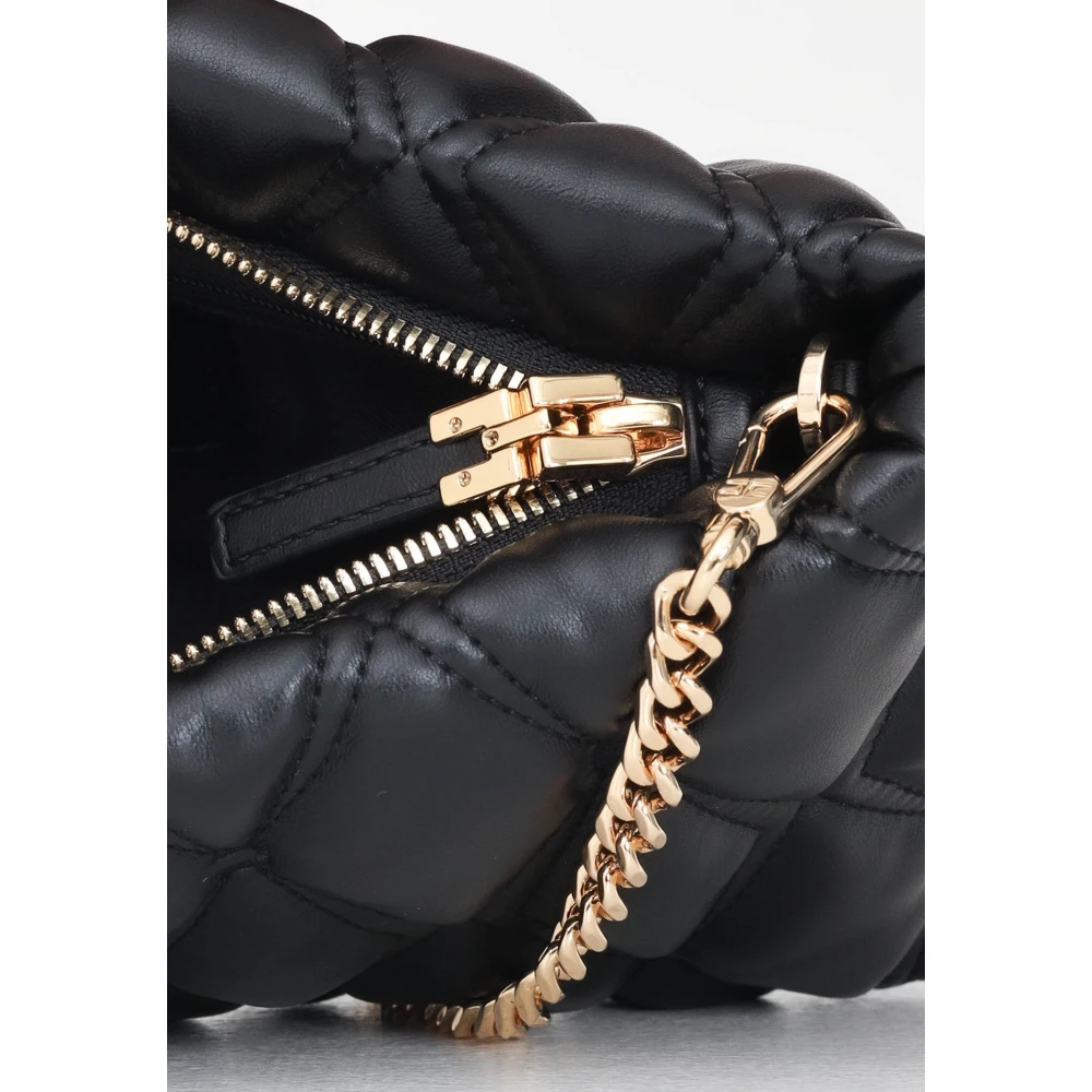 Elisabetta Franchi Geëmbosseerde Zwarte Clutch Handtas Herfst Winter Black Dames