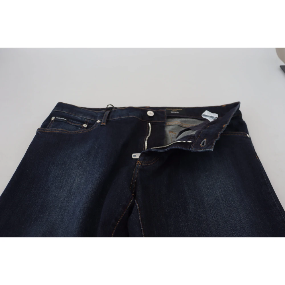 Dolce & Gabbana Donkerblauwe Skinny Stretch Denim Jeans Blue Heren