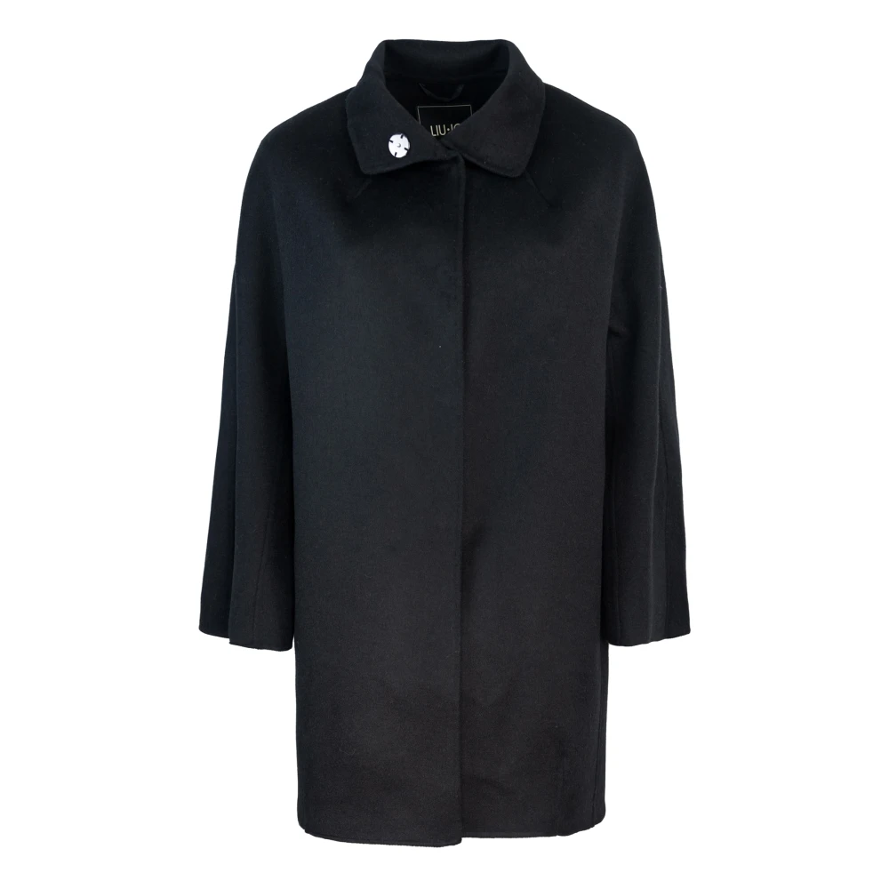 Liu Jo Minimalistische Zwarte Jas Regular Fit Black Dames