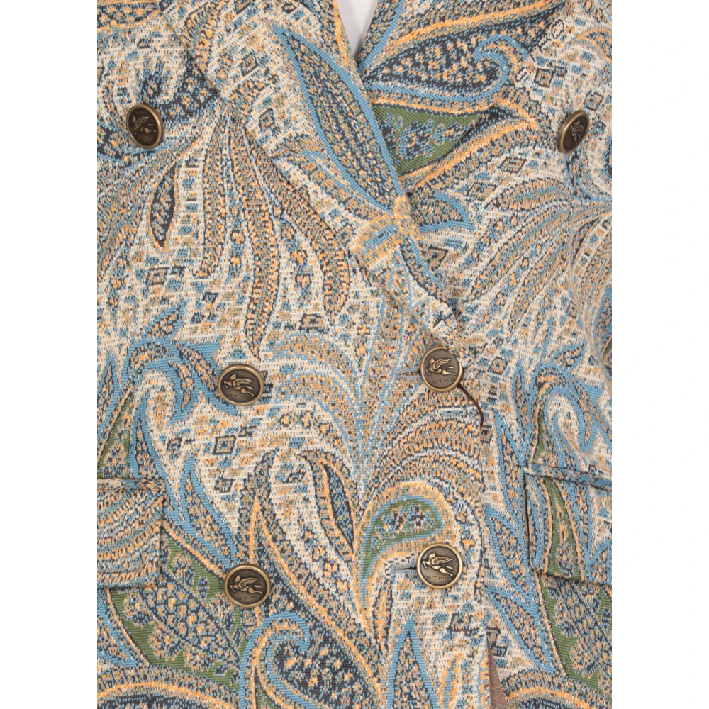 ETRO Multicolor Paisley Patroon Double-Breasted Blazer Multicolor Dames
