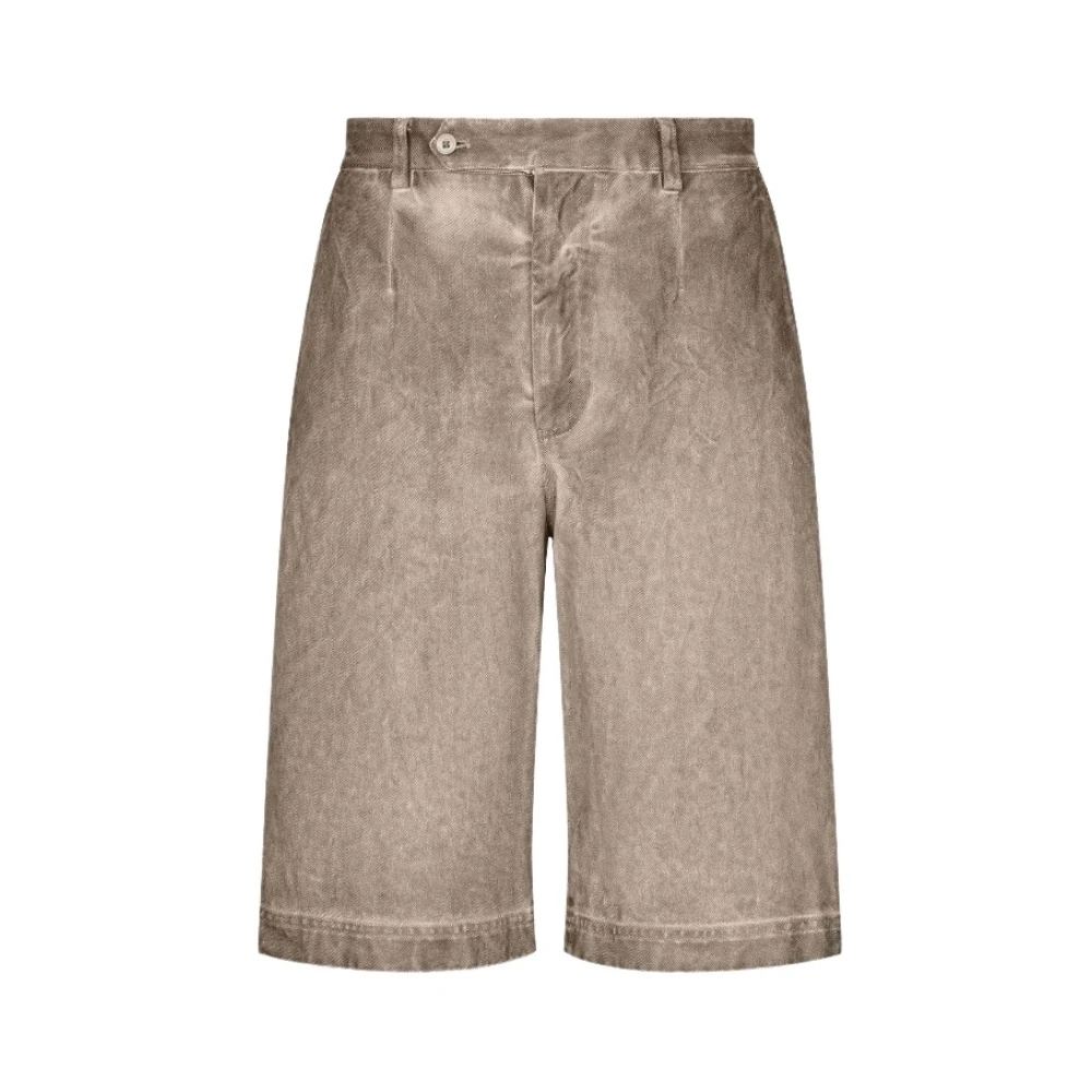 Dolce & Gabbana Katoenen shorts met logo tag Gray Heren