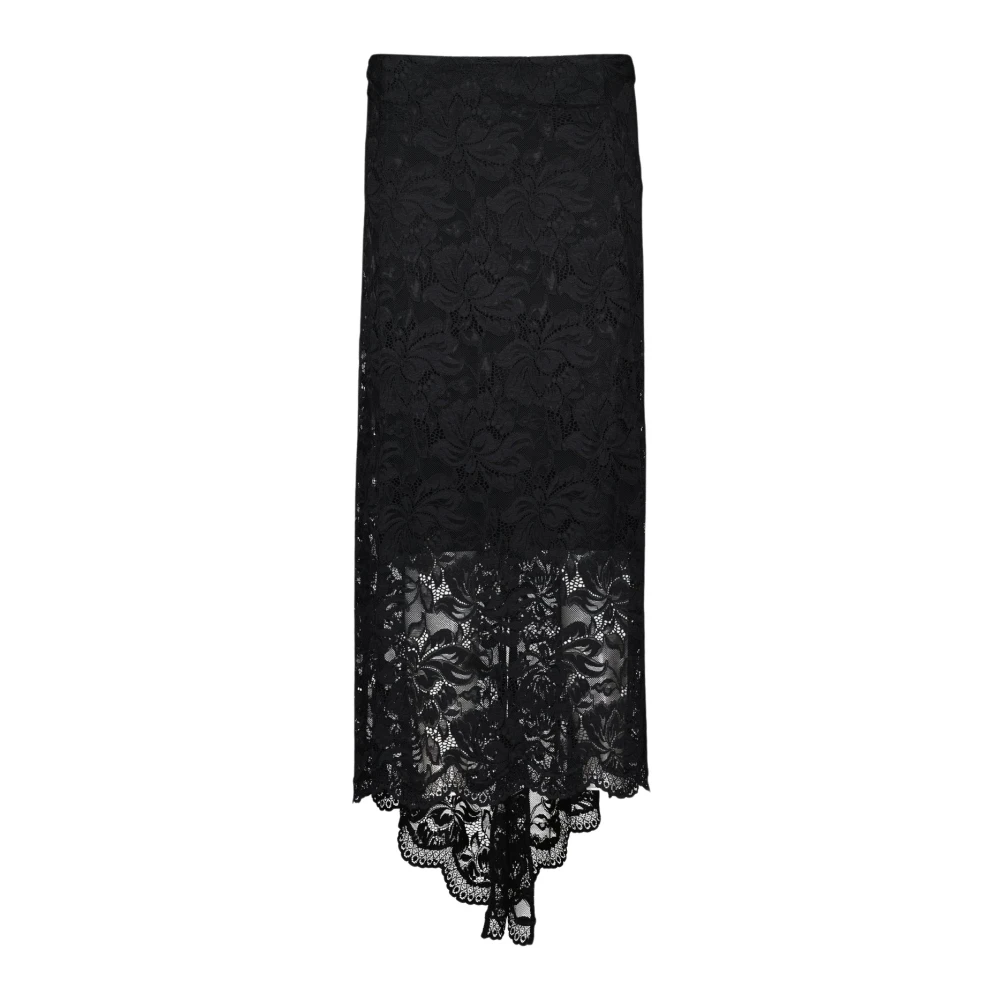 Paco Rabanne Kanten Rok Herfst-Winter Collectie 2024 Black Dames