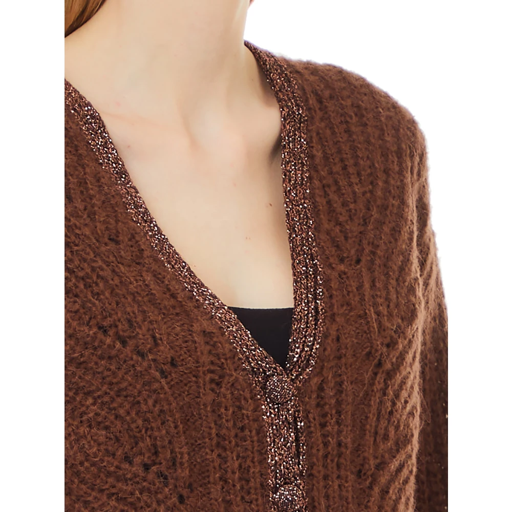 Liu Jo Bruine Geknipte Vest met V-Hals Brown Dames