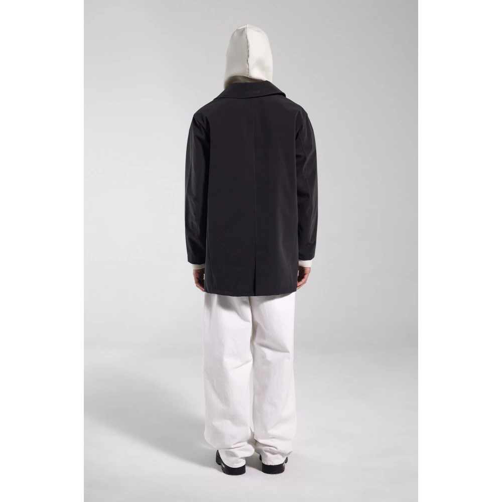 Stutterheim Klassieke dubbelrijige regenjas Black Heren