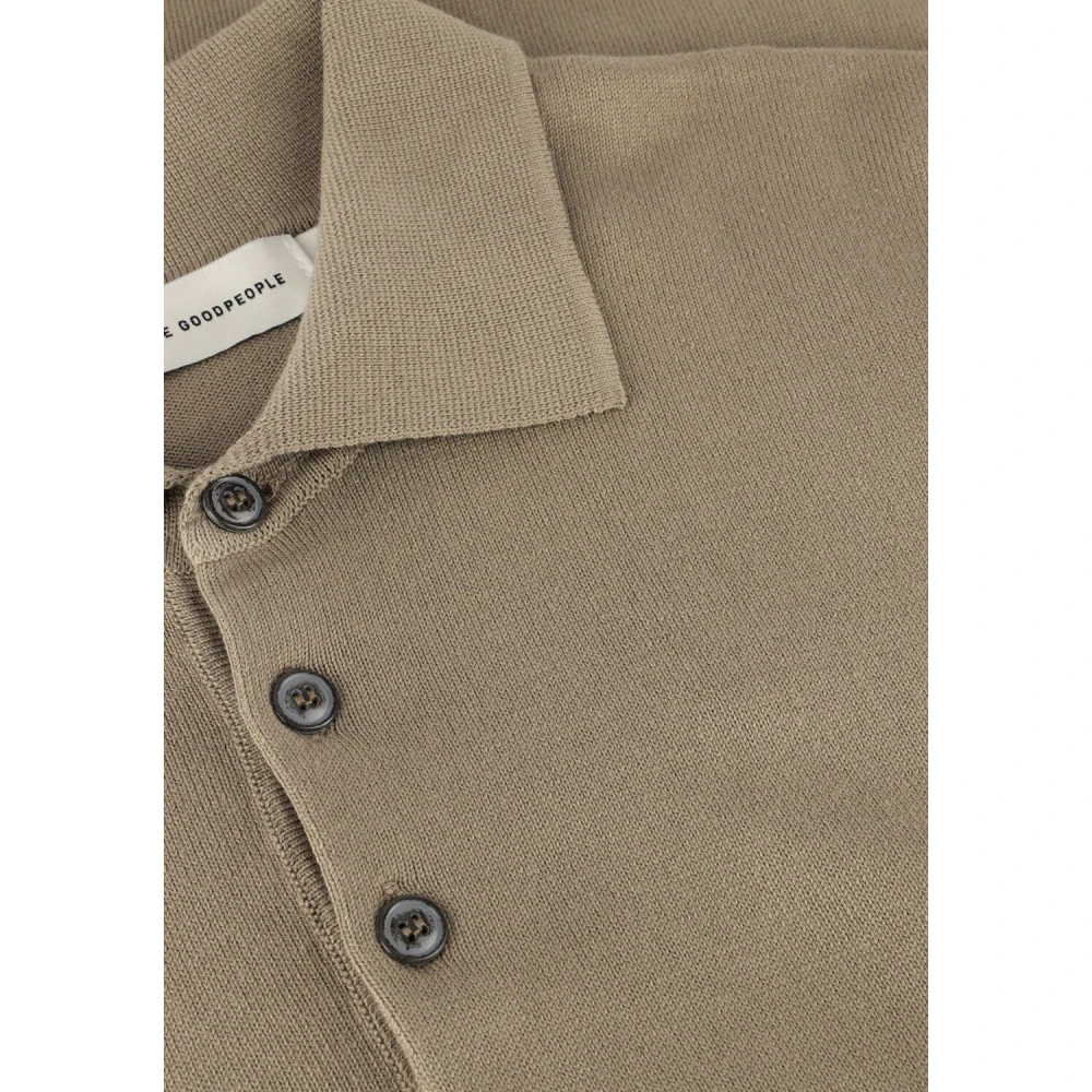The GoodPeople Taupe Plan Polo voor heren Beige Heren