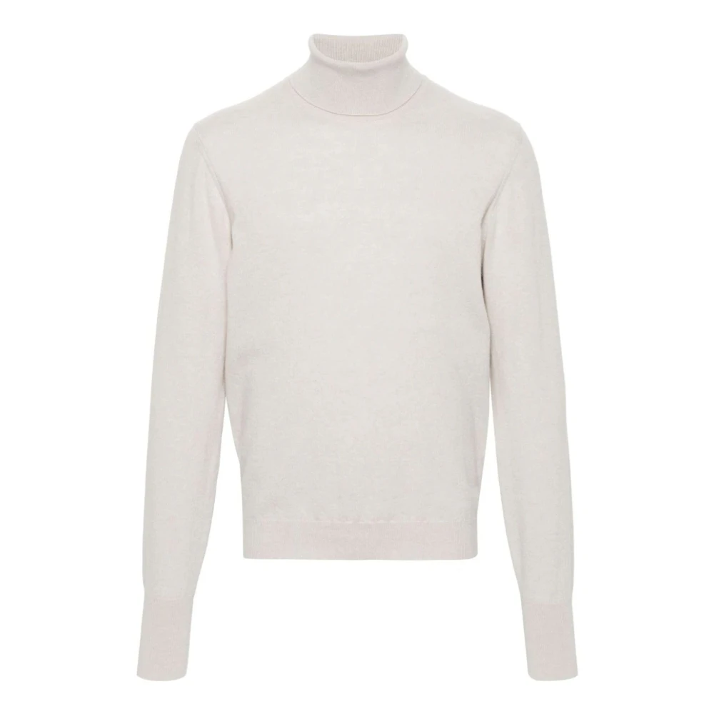 Drumohr Licht Beige Kasjmier Gebreide Trui Beige Heren