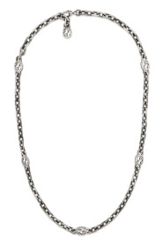 Gucci - YBB616941001 - 925 sterline d'argento - Necklace in aged sterling silver with Interlocking G motif