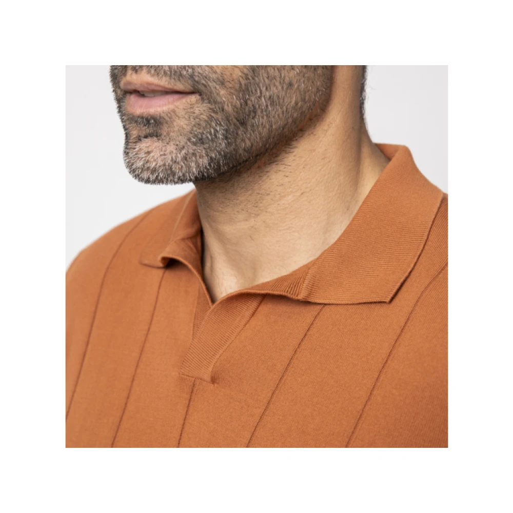 Gran Sasso Terracotta Polo Shirt Brown Heren