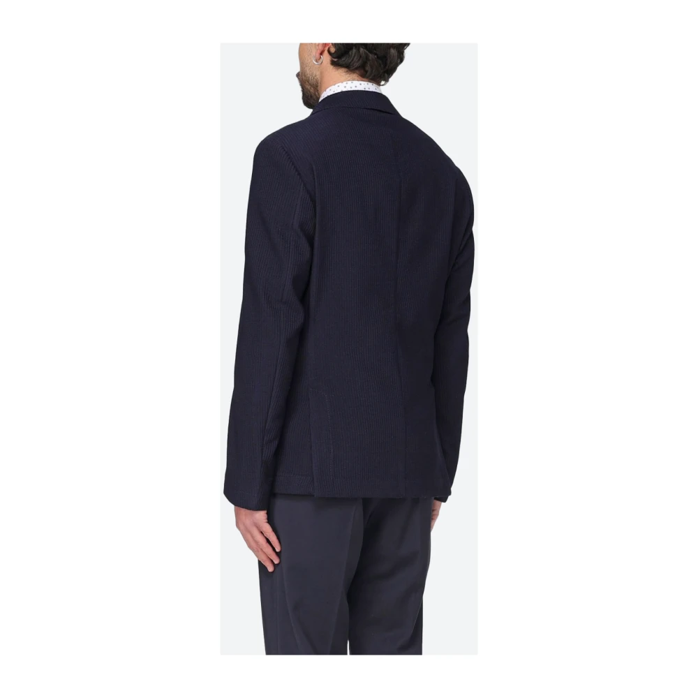 Hugo Boss Gestreepte double-breasted jas in stretchwol Blue Heren