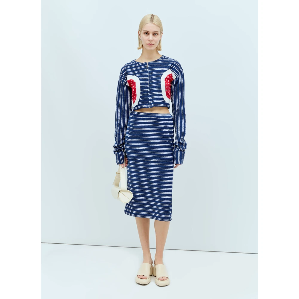 Reward If Found Gestreepte Jogging Midi Rok Multicolor Dames