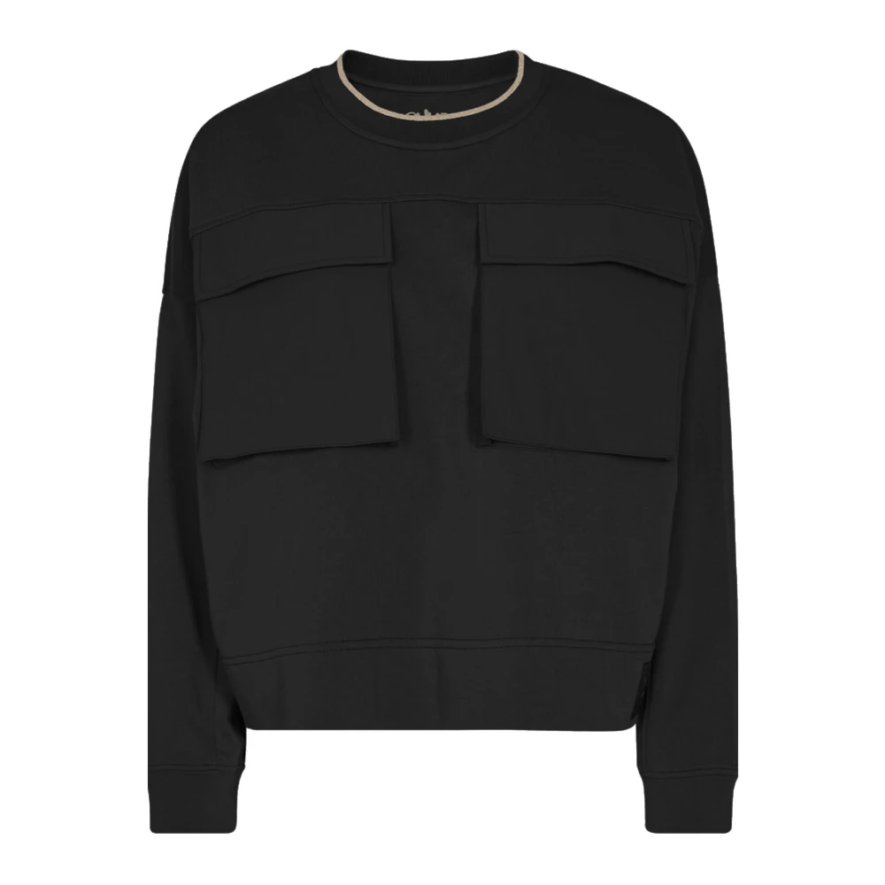 MOS MOSH Ulrica Pocket Sweatshirt Zwart Black Dames