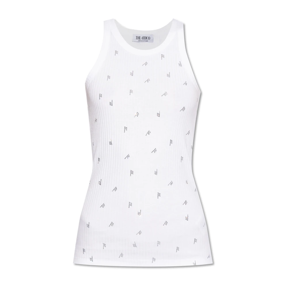 The Attico Top met logo White Dames