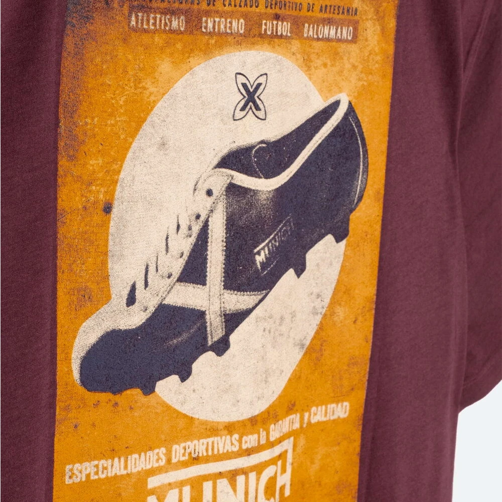 Munich Vintage Voetbal T-shirt Casual Stijl Red Heren