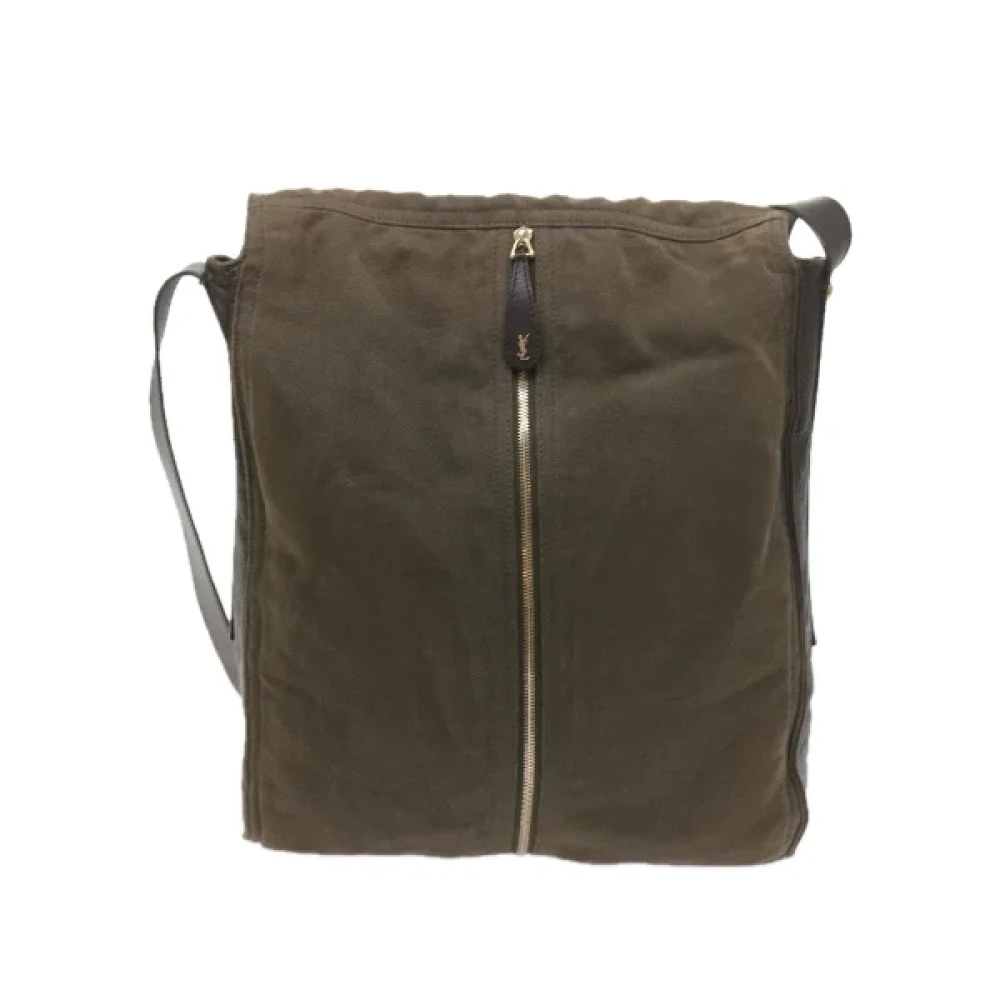 Yves Saint Laurent Vintage Pre-owned Canvas shoulder-bags Green Dames