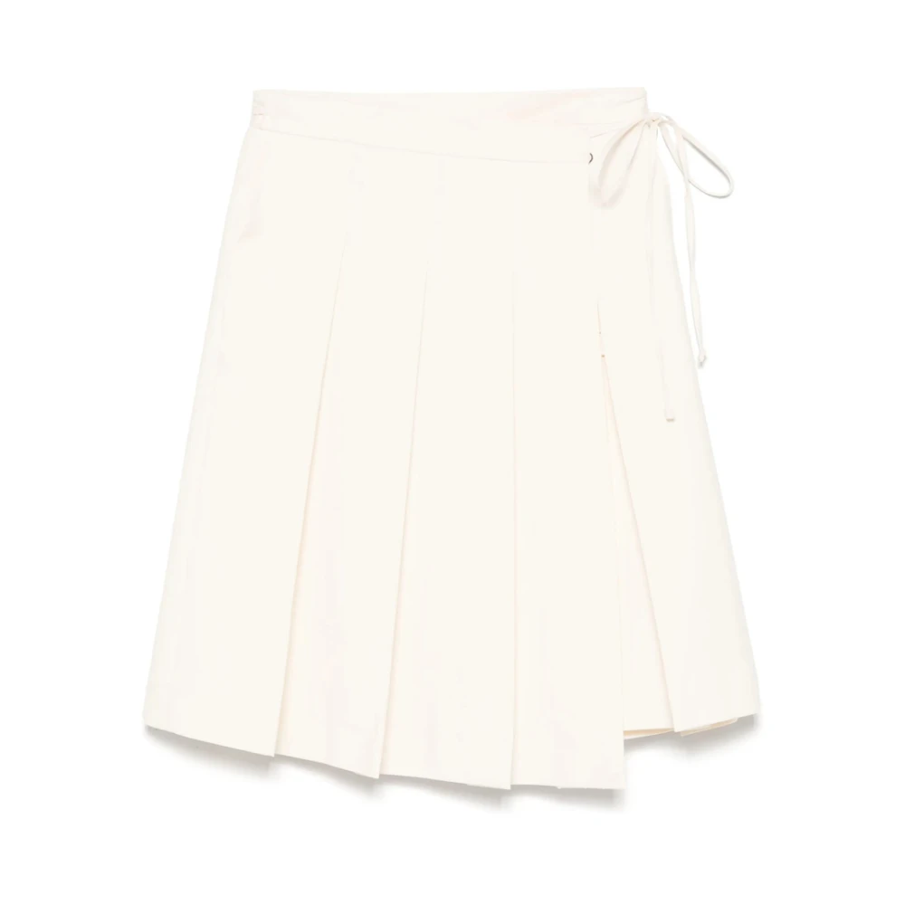 Dunst Amandel Beige Zijden Strik Shirt White Dames