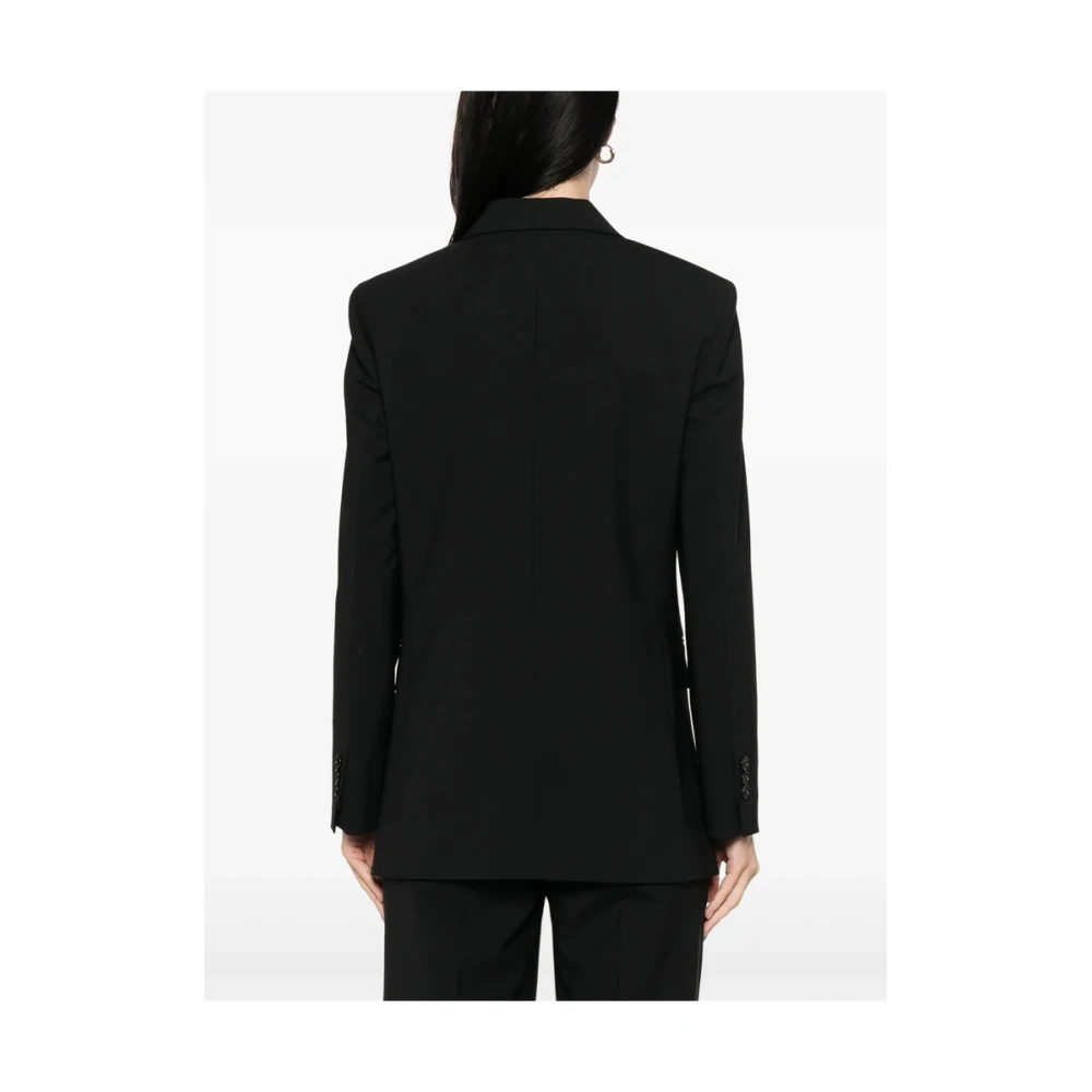 Theory Zwarte Geknoopte Jas met Schoudervullingen Black Dames