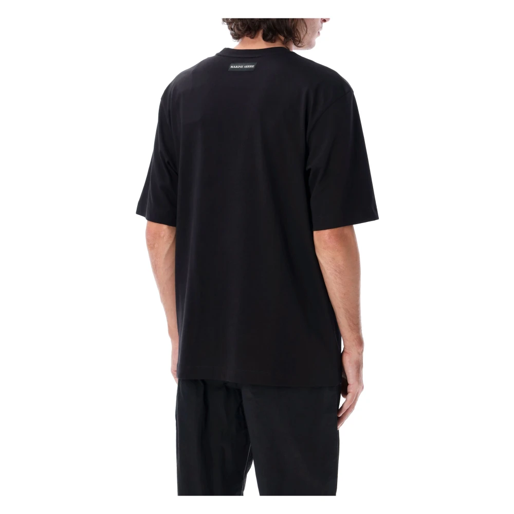 Marine Serre Zwart Katoenen T-Shirt Maanlogo Black Heren