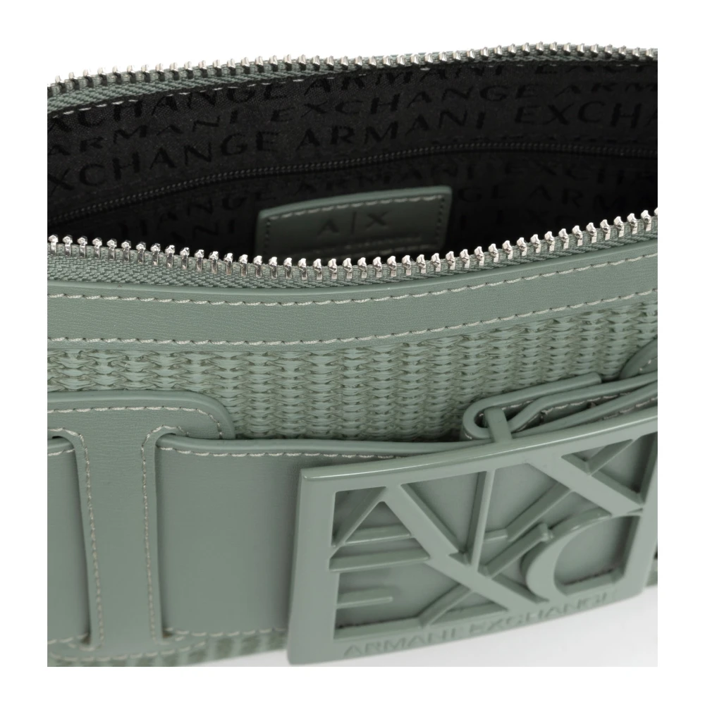 Armani Exchange Stijlvolle schoudertas met ritssluiting Green Dames
