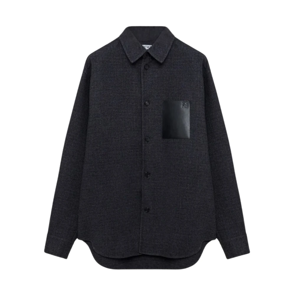 Loewe Wool Blend Overshirt - Male - Casual Shirts - Blue - M - Shirts