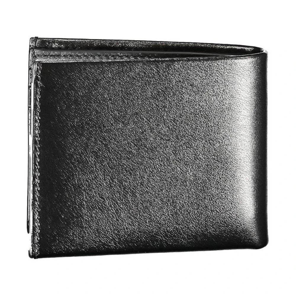 Calvin Klein RFID-Blocked Leren Portemonnee met Dubbele Ruimte Black Heren