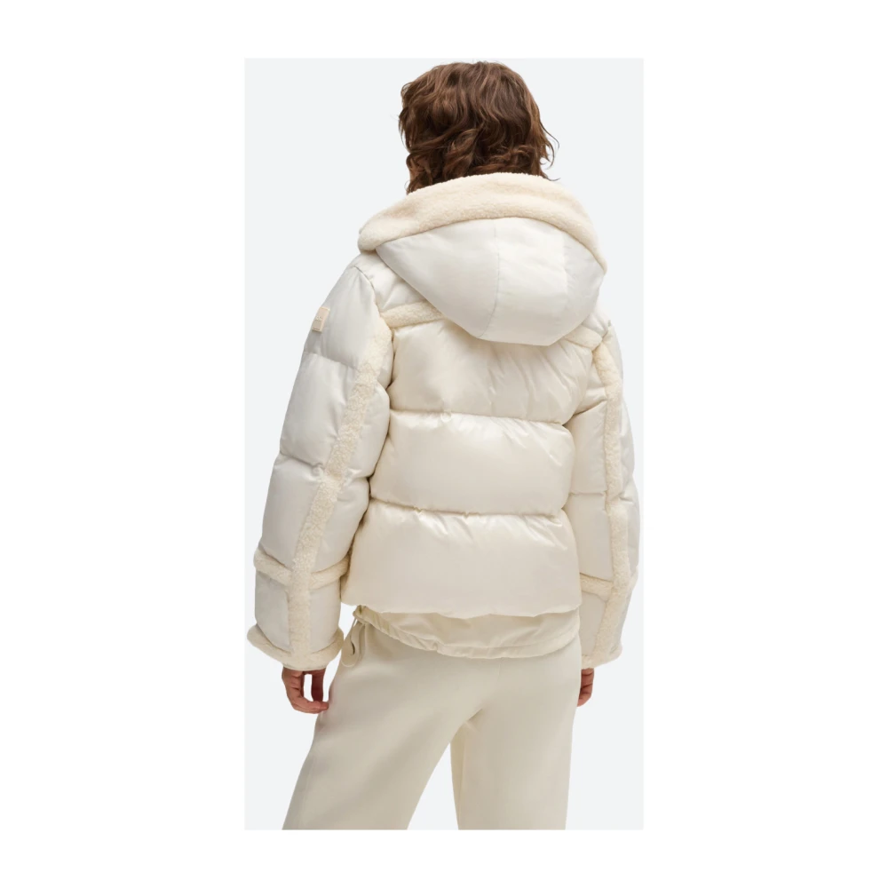 Hugo Boss Waterafstotende donsjack met pluche afwerking White Dames