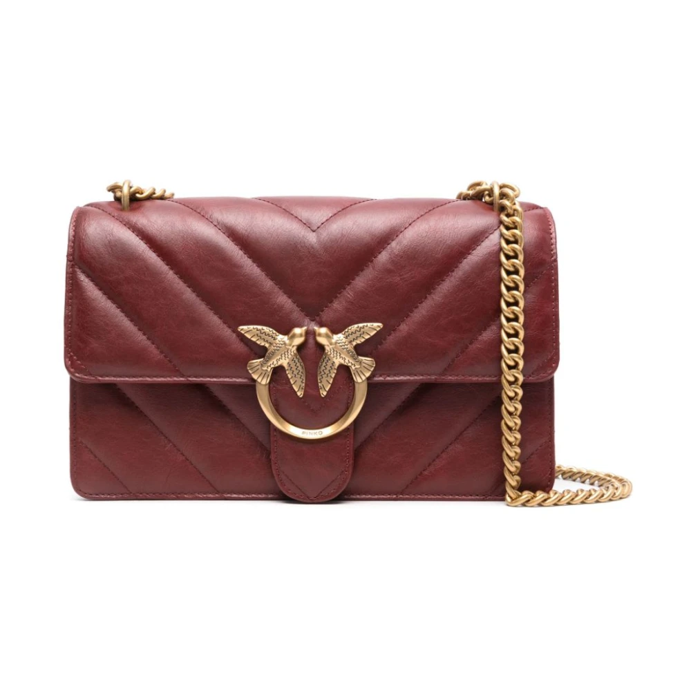 Pinko Women's Red Chevron Quilted Shoulder Bag