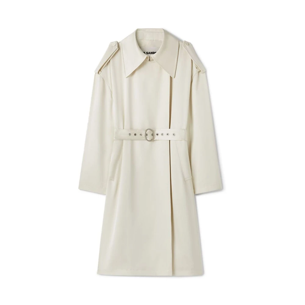 Jil Sander Ecru Zijde Blend Ceintuurjas Beige Dames