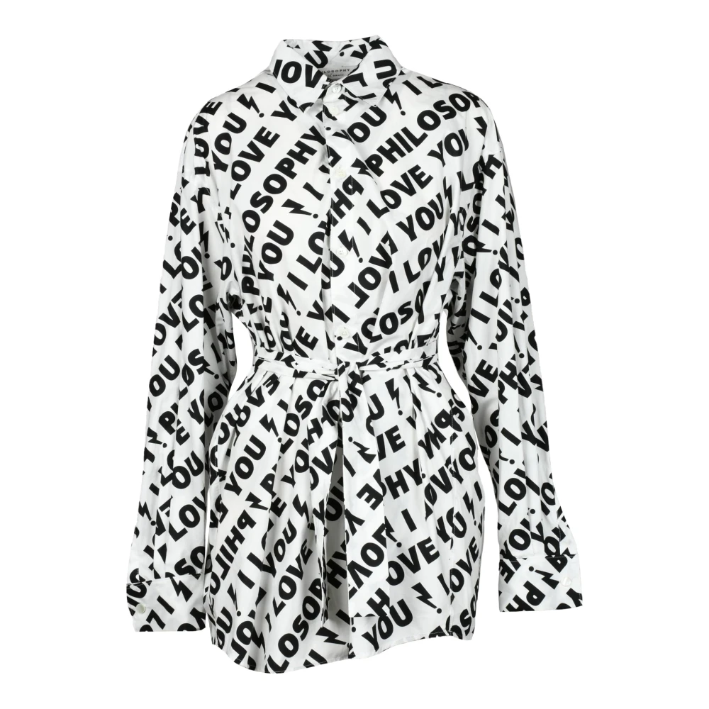 Philosophy di Lorenzo Serafini Katoenen overhemd met unieke stijl Black Dames