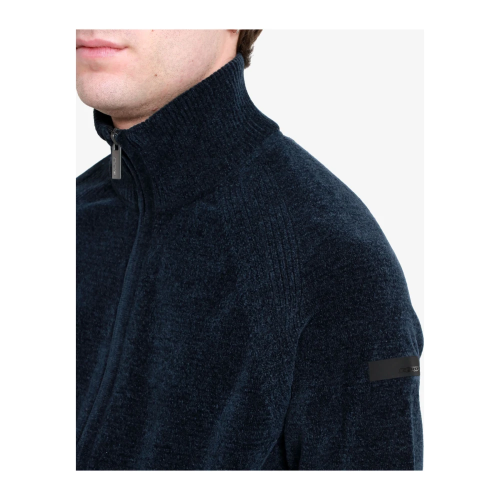 RRD Chenille Turtleneck Trui met Ritssluiting Blue Heren