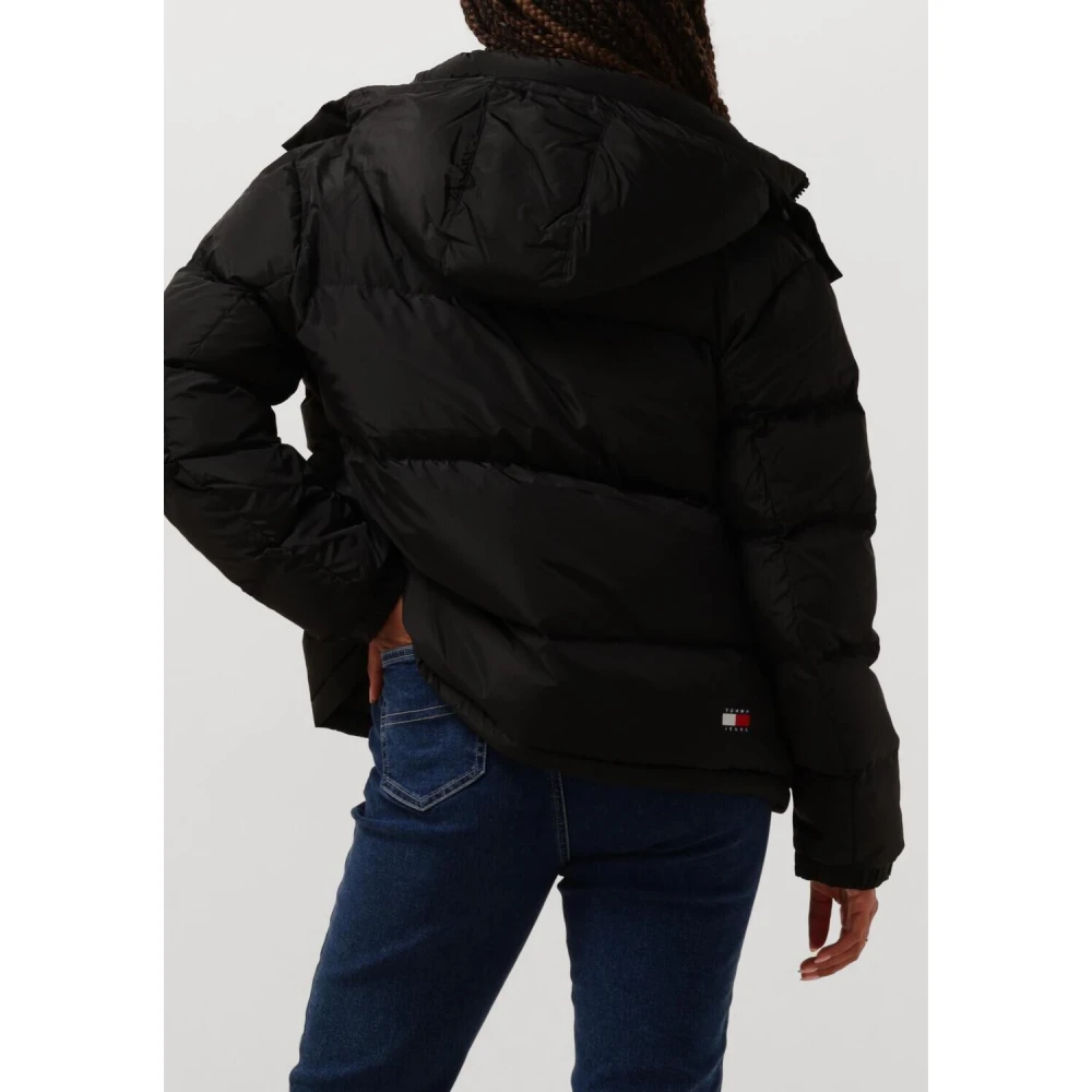 Tommy Jeans Zwarte Pufferjas Alaska Stijl Black Dames